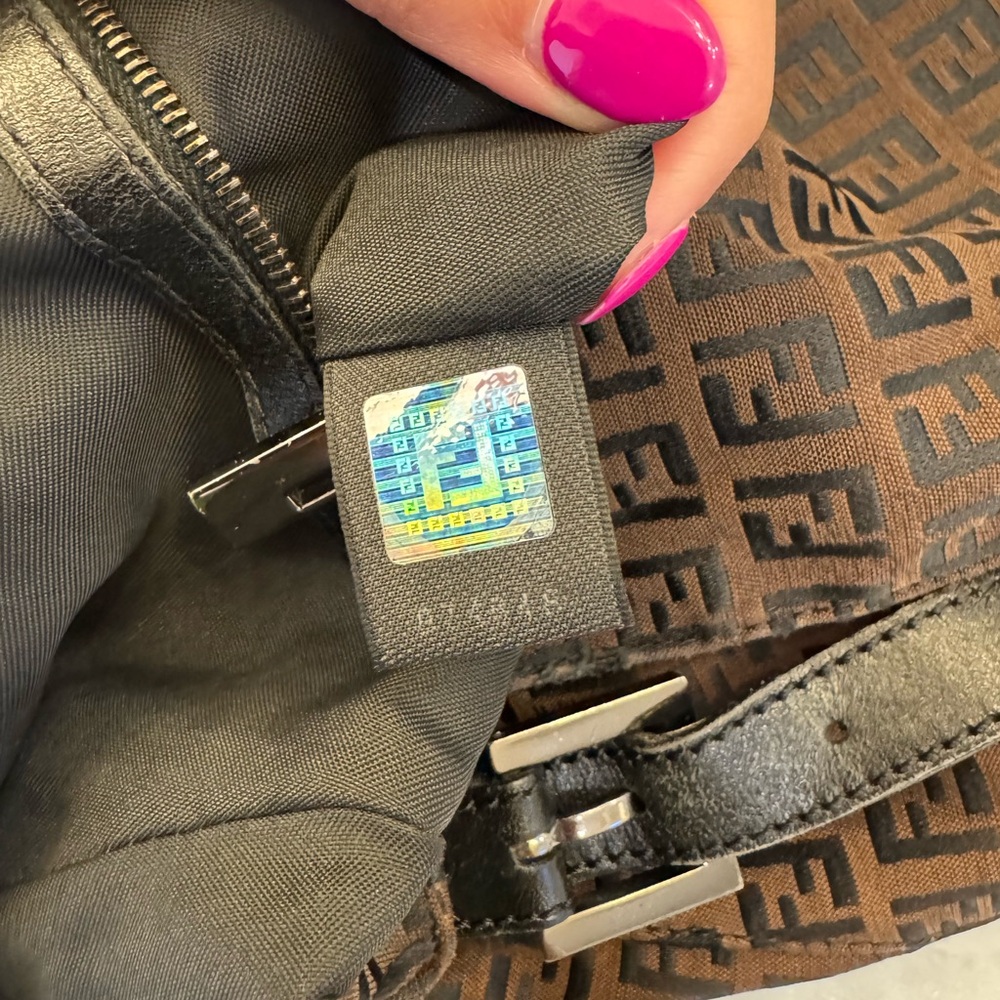 Vintage Fendi Monogram Brown and Black Messenger Bag - Picture 7 of 16